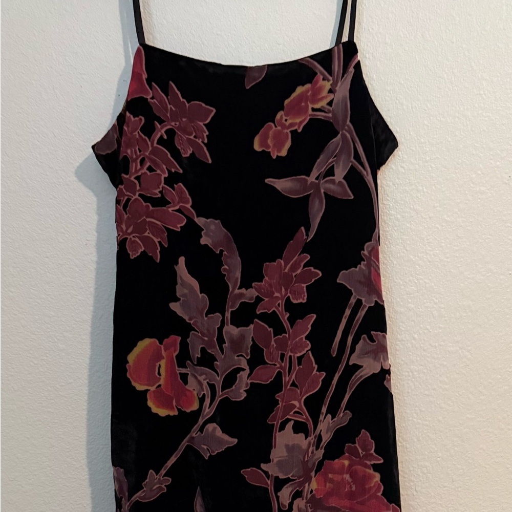 Re:Named Floral Black and Red spaghetti strap Dress